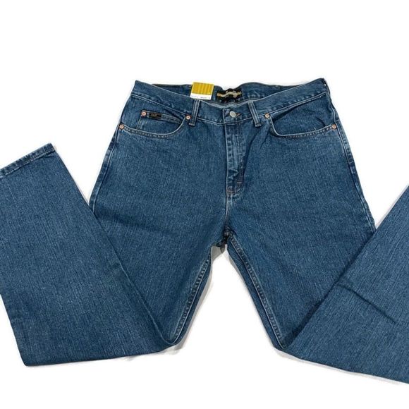 $ Clearance NWT Lee 35x34 Regular Fit Men Straight Leg Casual Blue Jeans - Picture 2 of 5